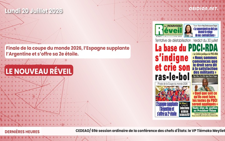 Titrologue du lundi 20 juillet 2026/ Finale de la coupe du monde 2026, l’Espagne supplante l’Argentine et s’offre sa 2e étoile