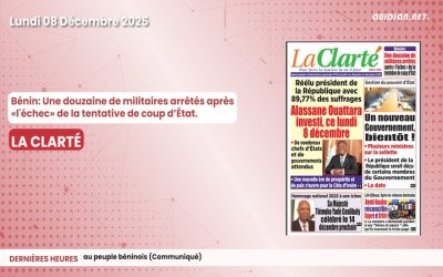 Titrologue du lundi 08 décembre 2025/Une douzaine de militaires arrêtés après «l'échec» de la tentative de coup d’État