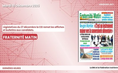 Titrologue du mardi 16 décembre 2025/ Législatives du 27 décembre la CEI remet les affiches et bulletins aux candidats