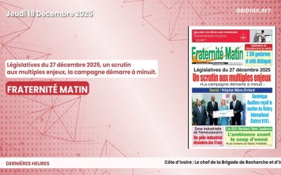 Titrologue du jeudi 18 déc 2025/Législatives du 27 décembre 2025, un scrutin aux multiples enjeux