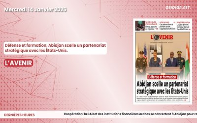 Titrologue du mercredi 14 janvier 2026/ Défense et formation, Abidjan scelle un partenariat stratégique avec les États-Unis