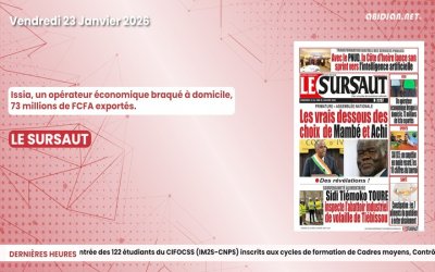 Titrologue du vendredi 23 janvier 2026/Issia, un opérateur économique braqué à domicile, 73 millions de FCFA exportés