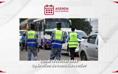 Agenda de la semaine du 16 au 21 février 2026/Opération de contrôle routier