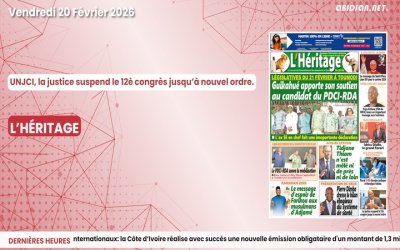 Titrologue du vendredi 20 février 2026/UNJCI, la justice suspend le 12è congrès jusqu’à nouvel ordre