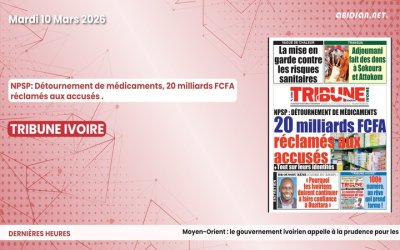  Titrologue du mardi 10 mars 2026/ NPSP: Détournement de médicaments, 20 milliards FCFA réclamés aux accusés 