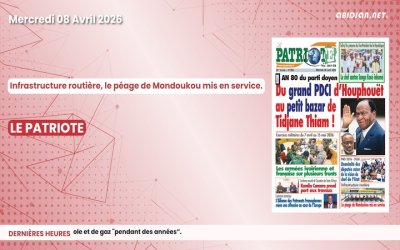 Titrologue du mercredi 08 avril 2026/ Infrastructure routière, le péage de Mondoukou