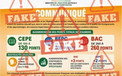 Côte d’Ivoire- la rumeur sur une modification du nombre de points aux examens scolaires est fausse