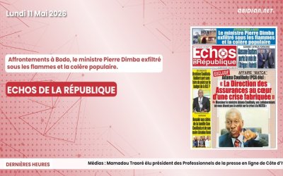 Titrologue du lundi 11 mai 2026/affrontements à Bodo, le ministre Pierre Dimba exfiltré sous les flammes