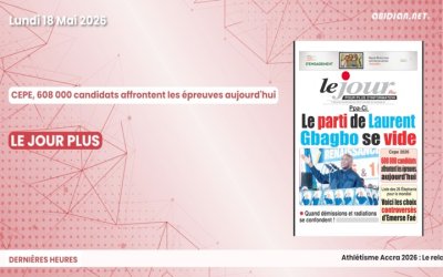 Titrologue du lundi 18 mai 2026/CEPE, 608 000 candidats affrontent les épreuves aujourd'hui