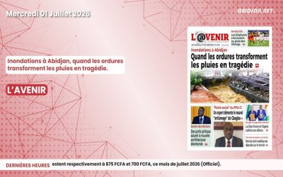 Titrologue du mercredi 01 juillet 2026/ Inondations à Abidjan, quand les ordures transforment les pluies