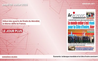 Titrologue du jeudi 09 juillet 2026/Début des quarts de finale du Mondial, le Maroc défie la France