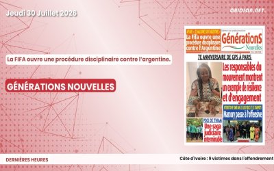 Titrologue du jeudi 30 juillet 2026/La FIFA ouvre une procédure disciplinaire contre l’argentine