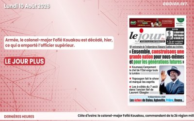 Titrologue du lundi 10 août 2026/Armée, le colonel-major Fofié Kouakou est décédé, hier