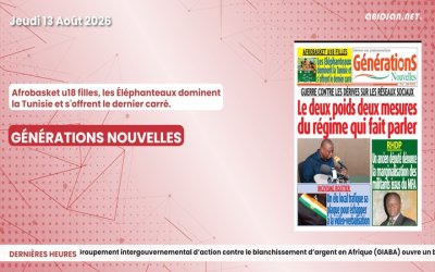 Titrologue du jeudi 13 août 2026/Afrobasket u18 filles, les Éléphanteaux dominent la Tunisie et s'offrent le dernier carré. 
