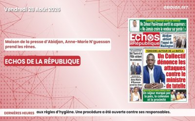 Titrologue du vendredi 28 août 2026/ Maison de la presse d’Abidjan, Anne-Marie N’guessan prend les rênes.