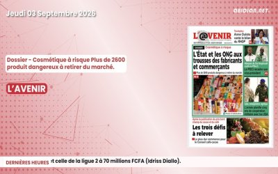 Titrologue du jeudi 3 septembre 2026/ Plus de 2600 produits dangereux à retirer du marché 