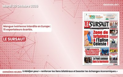 Titrologue du mardi 20 octobre 2026/ Mangue ivoirienne interdite en Europe : 15 exportateurs écartés.