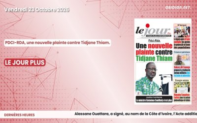 Titrologue du vendredi 23 octobre 2026/PDCI-RDA, une nouvelle plainte contre Tidjane Thiam.