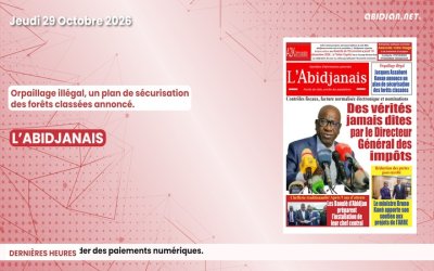 Titrologue du jeudi 29 octobre 2026/	Orpaillage illégal, un plan de sécurisation des forêts classées annoncé.